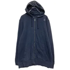 Reebok ロゴスウェット パーカー L ネイビー リーボック スポーツ ジップアップ 裏起毛 古着卸 アメリカ仕入 a701-6726
