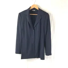 マックスマーラ Max Mara ジャケット ポケット スリット袖 イタリア製 肩パッド 紺 42サイズ 964420