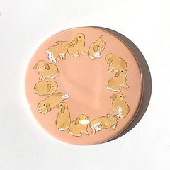 森山標子　サークルうさぎ　缶ミラー　ロップイヤー