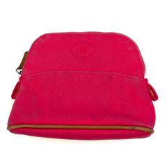 【美品】HERMES　エルメス　ボリードポーチ　BOLIDE POUCH　ミニミニ　キャンバス　ピンク　ポーチ　メイク