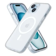 【人気商品】滑り止め マット 指紋防止 耐衝撃 米軍MIL規格 ケース 黄変防止 ケース 耐久性 15 ワイヤレス充電対応 半透明 15 マグネット搭載アイホン15 iPhone 携帯ケース iPhone 6.1 Magsafe対応 インチ 用 (マットクリア