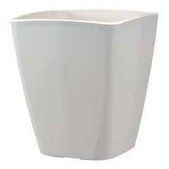 【数量限定】陶器風 シンプル インナーポットサイズ7号鉢 奥行25×幅25×高さ27.9㎝ ポリ栓 土容量9L ホワイト 250型 観葉植物 アトリエスクエア 鉢カバー プラ鉢 日本製 鉢 アップルウェアー