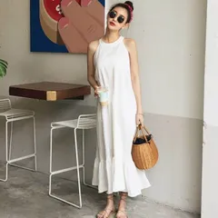 ワンピース フレアワンピース ティアードワンピース マキシ マキシ丈 袖なし ノースリーブ Uネック ラウンドネック フレア セミフレア Aライン フリル かわいい 大人可愛い きれいめ シンプル カジュアル 大人 上品 おしゃれ 大人女子 こなれ感 ラフ ル