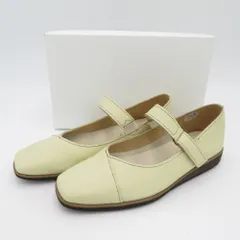 Figurino フィグリーノ レザーシューズ Figurino スクエアトゥ ストラップ付スリッポン アイスイエロー 24.0cm FT-925