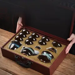 中国古玩 油滴天目茶碗 木箱付 直径12.8 本Y5-0306①タルニ