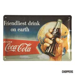 エンボス看板 【Coca-Cola】/ メタルポスター 看板 ガレージ ドイツ アメリカン雑貨 CHOPPERS
