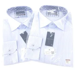 クリスチャン オラーニ CHRISTIAN ORANI 2点セット ワイシャツ ストライプ LL 水色 ライトブルー /AE