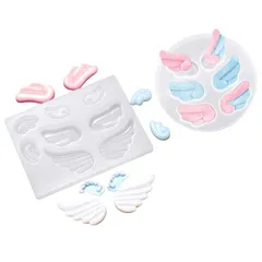 新品 サムコス 天使の羽 シリコンモールド 2個セット 7種類 羽 翼形 立体 シリコン型 レジン モールド DIY 手作り キーホルダー ネックレス ピアス ヘアピン アクセサリー パーツ 装飾 作成 抜き型