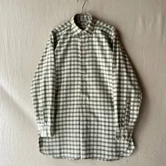 60s Euro vintage グランパ シャツ / コットン グリーン チェック プルオーバー ユーロ ビンテージ T5-10010-9214
