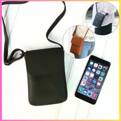 スマホ ショルダーバッグ シンプル ポーチ 黒 ブラック 人気 可愛い 韓国 蓋 レディース かわいい おしゃれ コンパクト スマート 財布 iPhone ミニマリスト スモール 小学生 中学生 高校生 大学生 社会人 誕生日 プレゼント お祝い 友人 母の日