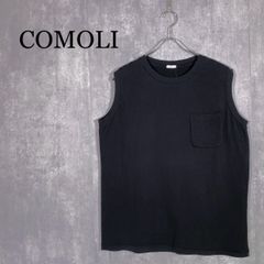 COMOLI コットンシルク裏毛 半袖クルー コモリ Tシャツ ブラック2
