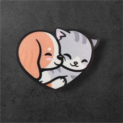 犬 猫 ハート ネコ かわいいゆるイラスト 防水反射ステッカー
