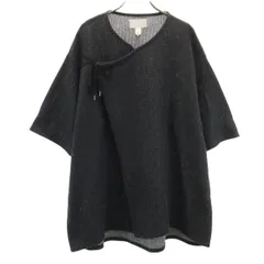 Milok ミロック 日本製 半袖 スリーピング ニット 46 ブラック系 ユニセックス メンズ 古着