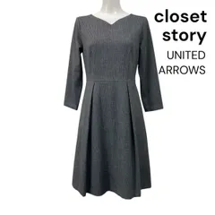 ◆ 美品 クローゼットストーリー closet story ワンピース 膝丈 長袖 ジャガード M 9号 レディース S5V112