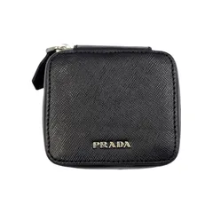 PRADA プラダ コンタクトケース SAFFIANO サフィアーノ ブラック 2ARA18 中古 T1