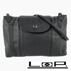 ■美品■　ロンシャン プリアージュ キュイール ハンド ショルダー バッグ レザー ブラック 【286858】5