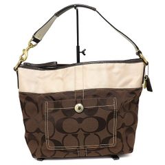 COACH ワンショルダー シグネチャー ターンロック ブラウン 10620