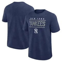 【送料無料】 ファナティクス メンズ Tシャツ トップス Men's Fanatics Heather Navy New York Yankees Top Notch T-Shirt Ynk Navy