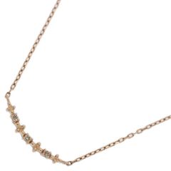 0.02ct/NOJESS ノジェス スマイル 3P・ダイヤモンド ネックレス・ペンダント/K10PG/416-0.9g/ピンクゴールド/プレゼント【♀】【N】【レディース】★■583098【中古】