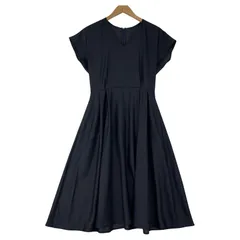 UNITED ARROWS ユナイテッドアローズ Vネック フレアワンピース size表記なし/ネイビー