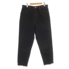 ズッカ zucca デニムパンツ ジーンズ ジップフライ フリンジ テーパード L 黒 ブラック オレンジ /NW17のサムネイル