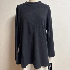 KN3244 ＊4L 大きいサイズ　 カットソー 長袖 チャコールグレー、切り替えデザイン、チュニックプルオーバー