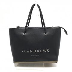 ★SALE10％OFF★セントアンドリュース カートバッグ 黒 ロゴシルバー 持ち手編み込みゴルフ St ANDREWS