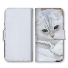 AQUOS R8 pro SH-51D A301SH 케이스 수첩형 아쿠오스 R8 프로 스마트 폰 케이스 휴대용 케이스 고양이 고양이 흰색 고양이 스코티쉬 폴드 맨티칸 사진 귀여운 세련된 세련된 くすみ ​​베이지 컬러 02