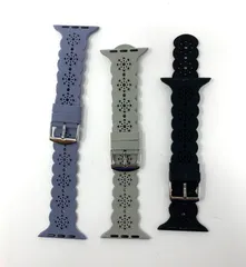 D293 コンパチブル Apple Watch バンド 3枚入　黒/灰/青