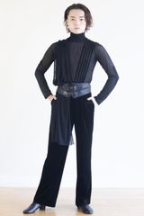 gentil ジャンティ HOMME 社交ダンス ウェア メンズ ドレープ　ブラック　ラテンシャツ　212736030