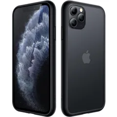 JETech マットケース iPhone 11 Pro 5.8インチ 耐衝撃性ミリタリーグレードの落下防止 つや消しの半透明の背面電話カバー 指紋防止 (ブラック)
