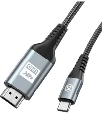 ★HDMI Type-C 変換ケーブル 0.5M, 4K USB-C HDMIケーブル Thunderbolt3対応 ナイロン編み 映像出力 携帯画面をテレビに映す タイプC HD MI 変換ケーブル iPhone
