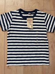 無印　スラブボーダー半袖Tシャツ110