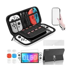 Switch 有機el ケース HEYSTOP 2022 Switch 有機elモデル対応 スイッチ 有機el 4in1 ケースセット(White)