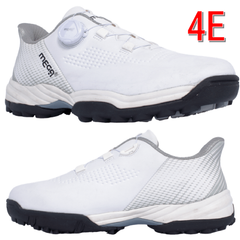 ラクスルフィット システム搭載 幅広 4E ダイヤル式 メガゴルフ フリーロック スパイクレス ゴルフシューズ MEGA GOLF JAPAN 【MG-2503】