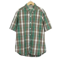 リーバイス レッドタブ Levi's RED TAB シャツ ボタンダウン チェック 半袖 XL 緑 グリーン