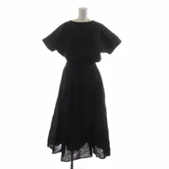 アーバンリサーチ ドアーズ URBAN RESEARCH DOORS コットンボイルギャザーワンピース ロング 半袖 M 黒 ブラック DR25-26M108 /RR