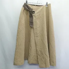 ◇ ⊇ COMME CA ISM ラップデザイン フェイクレザー ロング Aライン スカート サイズ11 ベージュ レディース E  【1410100045549】のサムネイル
