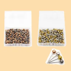 【在庫処分】まち針 400個セット 収納ケース付 ハンドメイド材料 繰り返し使える 金属製 4色 15mm おしゃれ カラフル 待ち針 洋裁用ピン パッチワーク用待針 まち針 DIY 花のボールの装飾