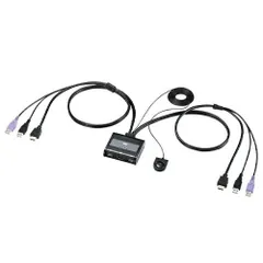 手元スイッチ付きパソコン自動切替器SW-KVM2WHU【サンワサプライ】
