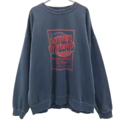 classical elf クラシカルエルフ JaVa ジャバ コラボ LUNAR DYNAMO ツアー プリント 長袖 ピグメント加工 スウェット トレーナー L チャコールグレー メンズ 古着