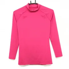 【超美品】アンダーアーマー ハイネックインナーシャツ ピンク ネックロゴ レディース LG ゴルフウェア UNDER ARMOUR