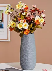 北欧 陶器製 変形 筒型 フラワーベース 花瓶 花器 花生け 生け花 華道 異型