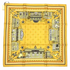 未使用 HERMES エルメス スカーフ カレ55 Hermes paris station 