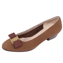 サルヴァトーレ フェラガモ Salvatore Ferragamo パンプス ヴァラ ヌバックレザー シューズ レディース 5C(22.5cm相当) ブラウン