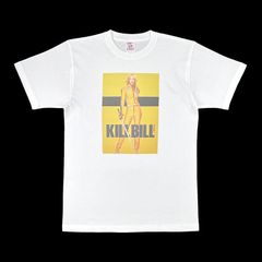 オリジナル ムービー Tシャツ KILL BILL キルビル ブライド イエロースーツ 日本刀 ハンゾーソード ユマサーマン タランティーノ映画ポスター 白 ホワイト XS(SS) S M L XL(LL) タイト ジャスト 大きい ビッグ オーバー サイズ