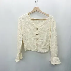 ◇ ⊇ MIIA ミーア 長袖 カーディガン サイズF ホワイト系 レディース E  【1409240012696】