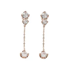 【ピンクゴールド×ピアス】[Cream dot. クリームドット公式] ピアス レディース  金属アレルギー ニッケルフリー ビジュー チェーン 揺れる クリップ式 シリコンカバー 大人 