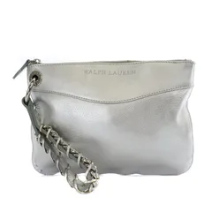 ラルフローレン RALPH LAUREN クラッチバッグ ポーチ レザー シルバー /YBのサムネイル