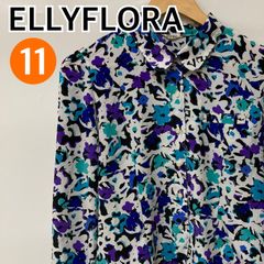 ELLYFLORA トップス シャツ ブラウス 長袖 ホワイト ブルー ブラック レディース 日本製 11サイズ【CT1284】